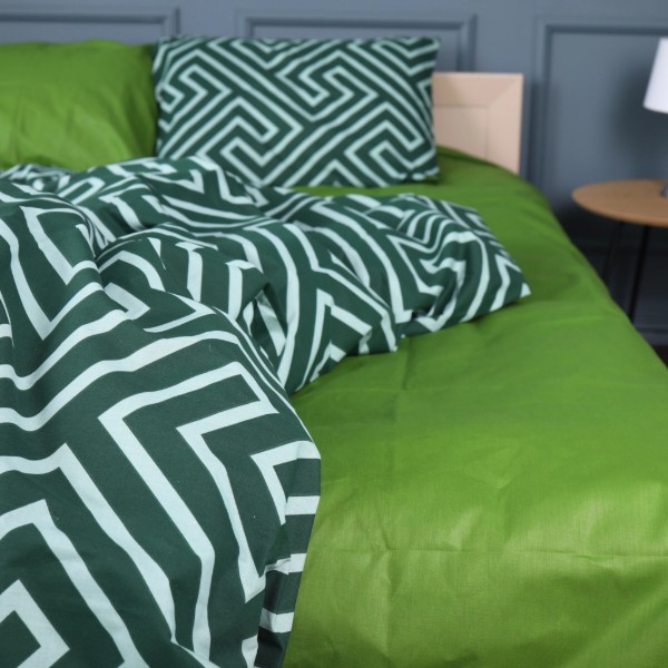 Фото - Комплект постельного белья MirSon King Size 220х240 см 17-0632 Diamond Emerald Бязь (2200008466091)