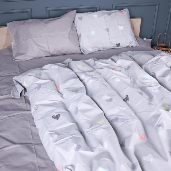 Фото - Комплект постільної білизни MirSon Бязь 17-0782 Pastel Love Print 175х210 см (2200011274218)