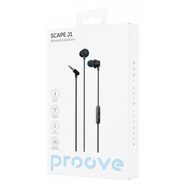 Фото - Навушники вкладиші дротові Proove Scape J1 3.5mm Black (WESJ10000801)