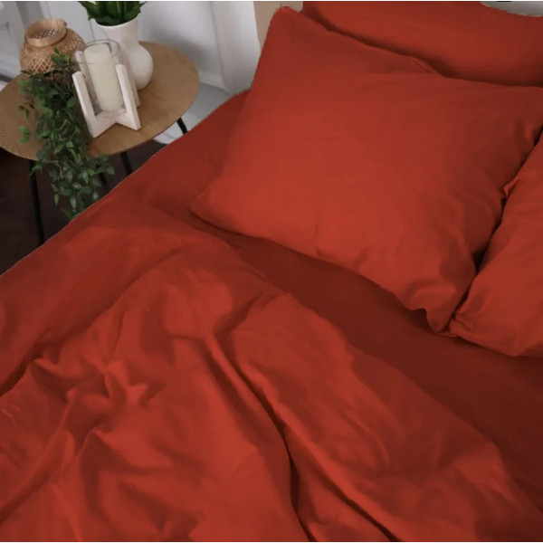 Фото - Комплект постельного белья MirSon 143х210 см Satin Premium 0081 Terracotta (2200010929300)