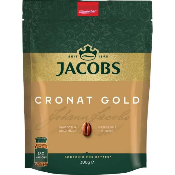 Фото - Кофе растворимый Jacobs Cronat Gold 300г