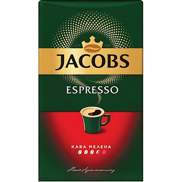 Фото - Кофе молотый Jacobs Espresso 230г НП Фото - Кофе молотый Jacobs Espresso 230г НП