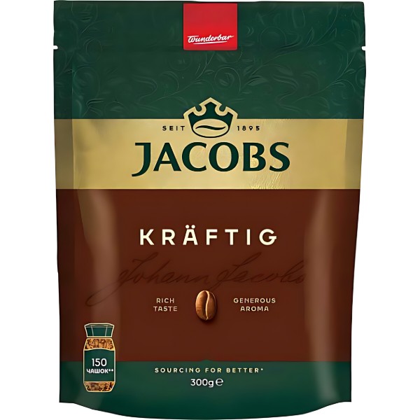 Фото - Кофе растворимый Jacobs Kraftig 300г Фото - Кофе растворимый Jacobs Kraftig 300г