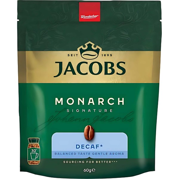 Фото - Кофе растворимый Jacobs Monarch Decaf 60г