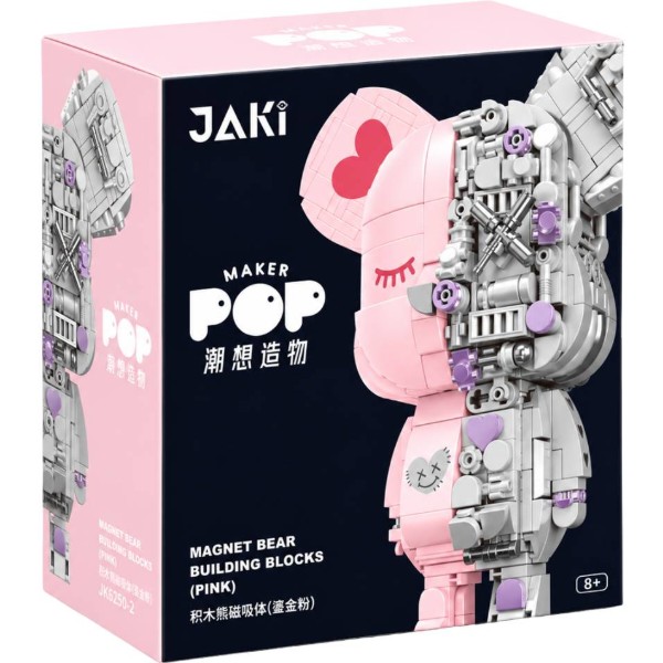 Фото - Пластиковый конструктор JAKI серии Киберпанк мишки - МАГНИТНЫЙ ВАЙБ розовый (JK6250-2)