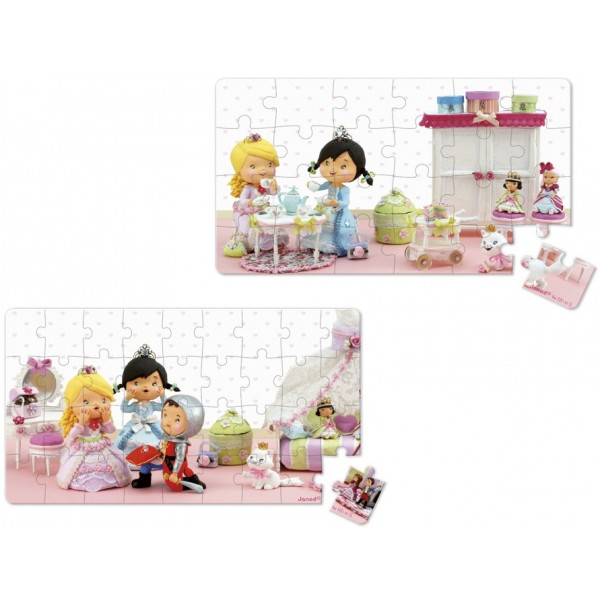 Фото - Пазли (3-4 роки) Janod Роза грає принцесу 2 шт. (J02770)