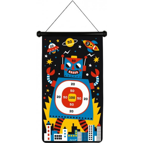 Фото - Настільна гра активна (5-7 років) Janod Магнітний дартс Роботи (J02073)