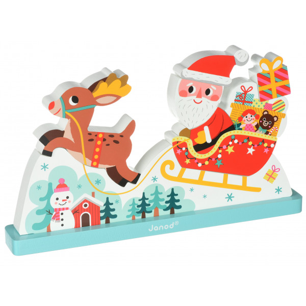 Фото - Пазли (3-4 роки) Janod Сани Санта Клауса, вертикальний (J08025)