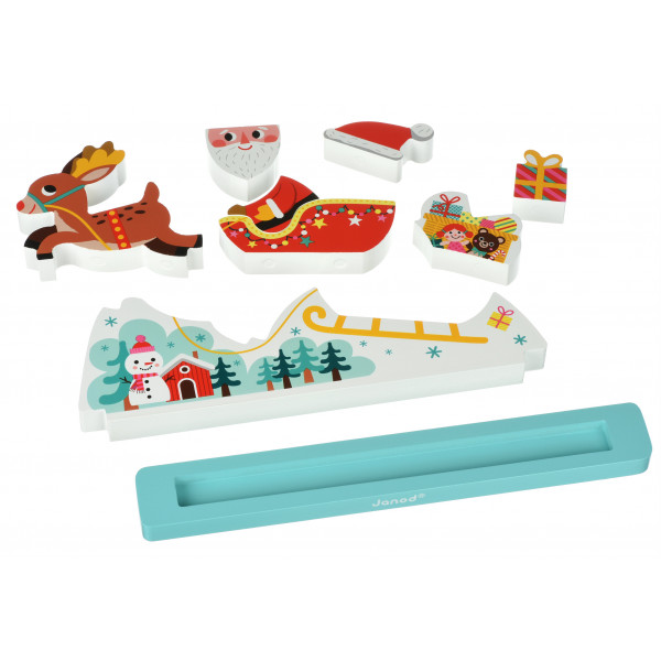 Фото - Пазли (3-4 роки) Janod Сани Санта Клауса, вертикальний (J08025)