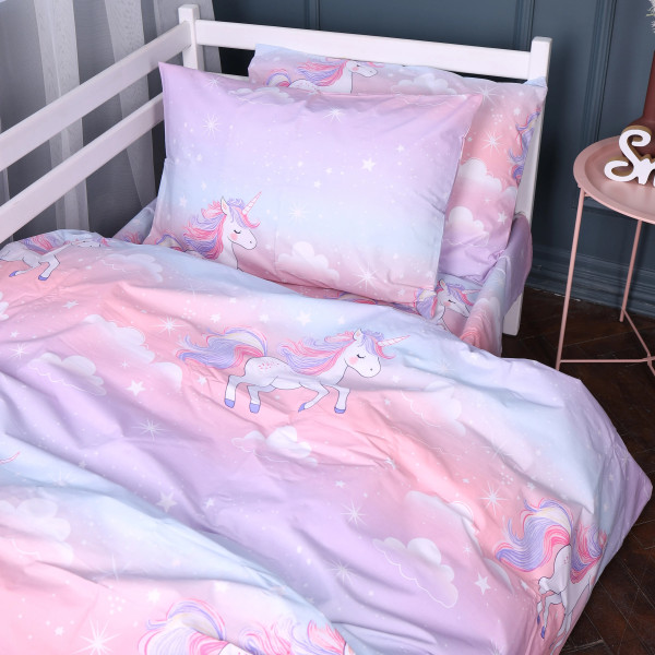 Фото - Комплект постельного белья MirSon Бязь Kids Time 17-0790 Единорог на радуге 175х210 см (2200011396309)