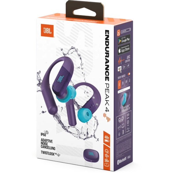 Фото - Навушники вкладиші бездротові TWS JBL Endurance Peak 4 (JBLENDUPEAK4PUR)