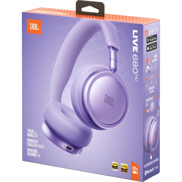 Фото - Наушники накладные беспроводные JBL Live 680NC Purple (JBLLIVE680NCPUR)