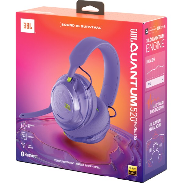 Фото - Гарнітура бездротова ігрова JBL Quantum 520 (JBLQTUM520PUR)
