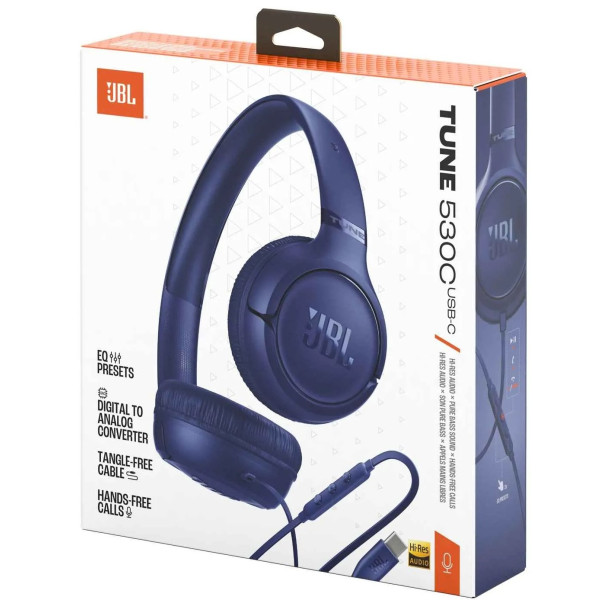 Фото - Наушники накладные проводные JBL Tune 530C Blue (JBLT530CBLU)