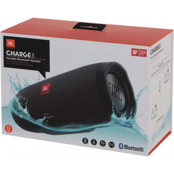 Фото - Портативная акустика JBL Charge 3 Black (JBLCHARGE3BLKEU)