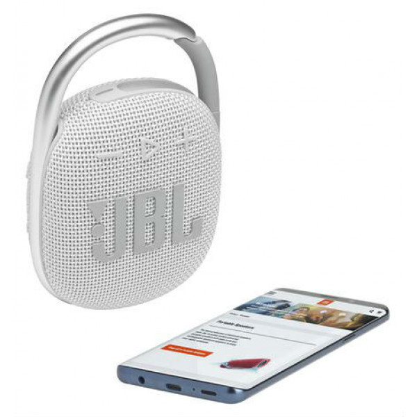 Фото - Портативна акустика JBL Clip 4 (JBLCLIP4WHT) White