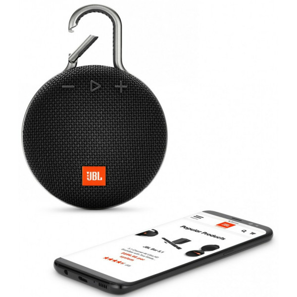 Фото - Портативная акустика JBL Clip 3 Black (JBLCLIP3BLK)