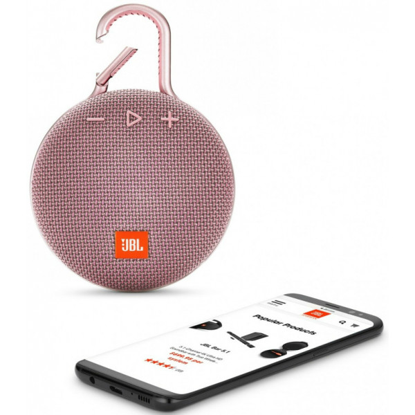 Фото - Портативная акустика JBL Clip 3 Pink (JBLCLIP3PINK)