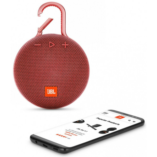 Фото - Портативная акустика JBL Clip 3 Red (JBLCLIP3RED)