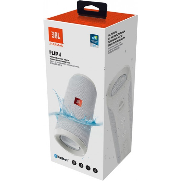Фото - Портативна акустика JBL Flip 4 White (JBLFLIP4WHT)