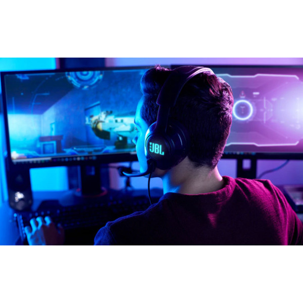 Фото - Гарнітура дротова ігрова JBL Quantum 400 Black (JBLQUANTUM400BLK)