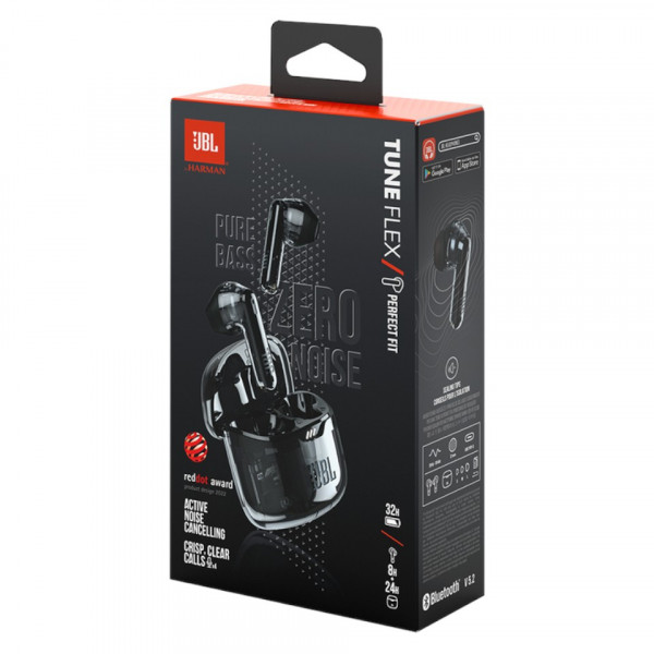 Фото - Навушники вкладиші бездротові TWS JBL Tune Flex 2 Ghost Black (JBLTFLEX2GBLK)