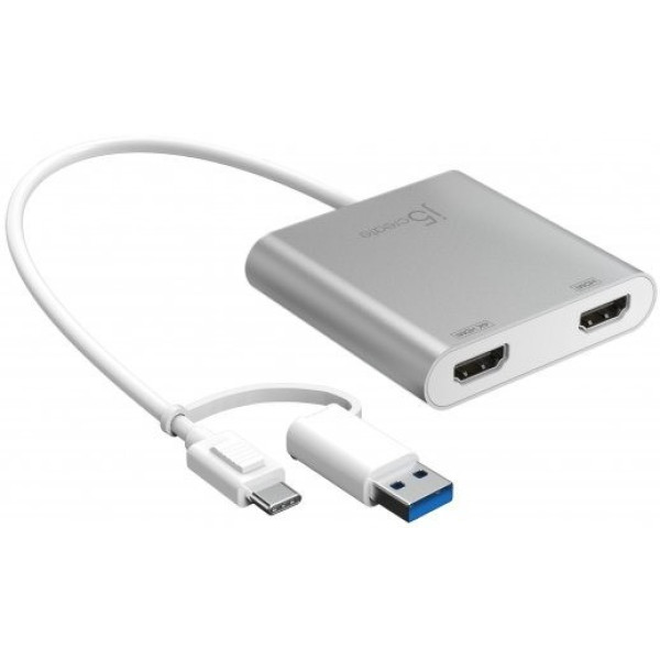 Фото - Адаптер Mini Display Port-HDMI J5create USB-C/A на 2 HDMI (JCA365-N) Фото - Адаптер Mini Display Port-HDMI J5create USB-C/A на 2 HDMI (JCA365-N)