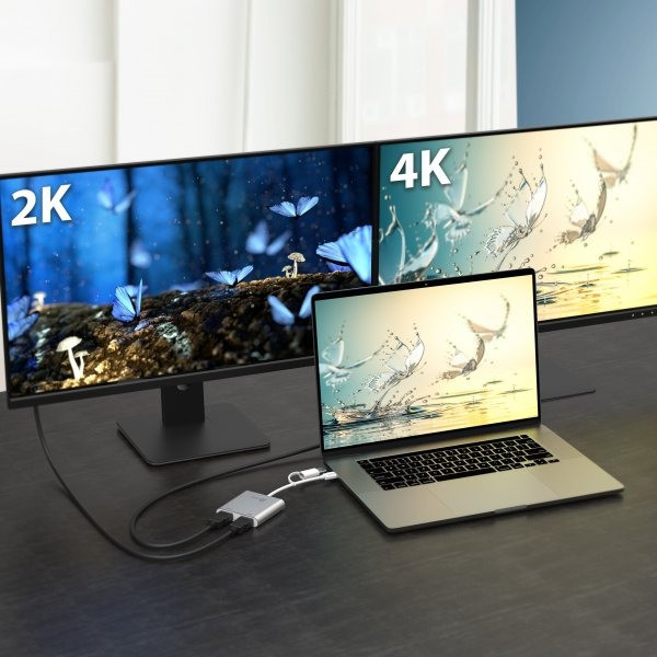 Фото - Адаптер Mini Display Port-HDMI J5create USB-C/A на 2 HDMI (JCA365-N)