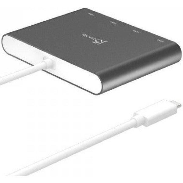 Фото - Адаптер Mini Display Port-HDMI J5create USB-C на 4 HDMI (JCA366-N)