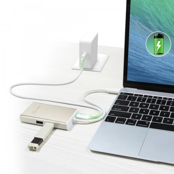 Фото - Хаб USB J5create USB-C 5-в-1 Silver (JCA374-N)