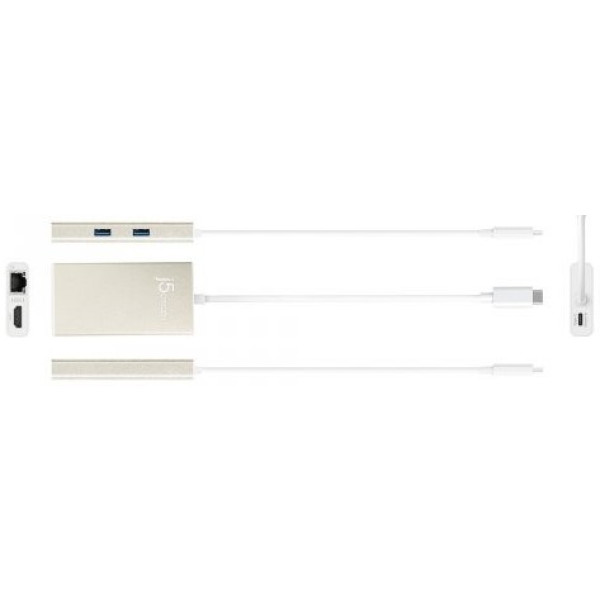 Фото - Хаб USB J5create USB-C 5-в-1 Silver (JCA374-N)