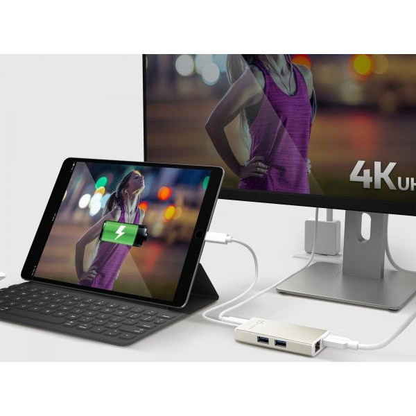 Фото - Хаб USB J5create USB-C 5-в-1 Silver (JCA374-N)