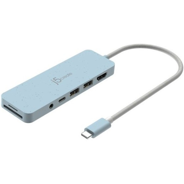 Фото - Хаб USB J5create USB-C 6-в-1 Fresh Cyan (JCD373EC-N) Фото - Хаб USB J5create USB-C 6-в-1 Fresh Cyan (JCD373EC-N)