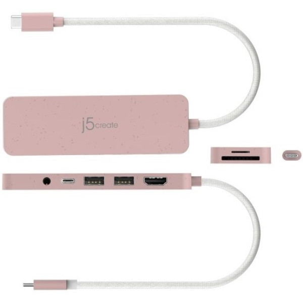 Фото - Хаб USB J5create USB-C 6-в-1 Earth Rose (JCD373ER-N)