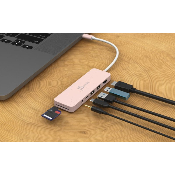 Фото - Хаб USB J5create USB-C 6-в-1 Earth Rose (JCD373ER-N)