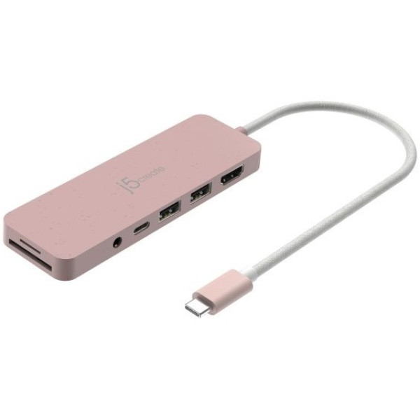 Фото - Хаб USB J5create USB-C 6-в-1 Earth Rose (JCD373ER-N) Фото - Хаб USB J5create USB-C 6-в-1 Earth Rose (JCD373ER-N)