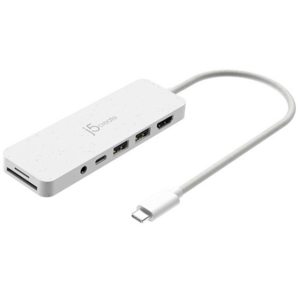 Фото - Хаб USB J5create USB-C 6-в-1 Nature White (JCD373EW-N) Фото - Хаб USB J5create USB-C 6-в-1 Nature White (JCD373EW-N)