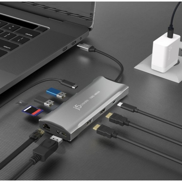 Фото - Хаб USB J5create USB-C 9-в-1 Silver (JCD397-N)