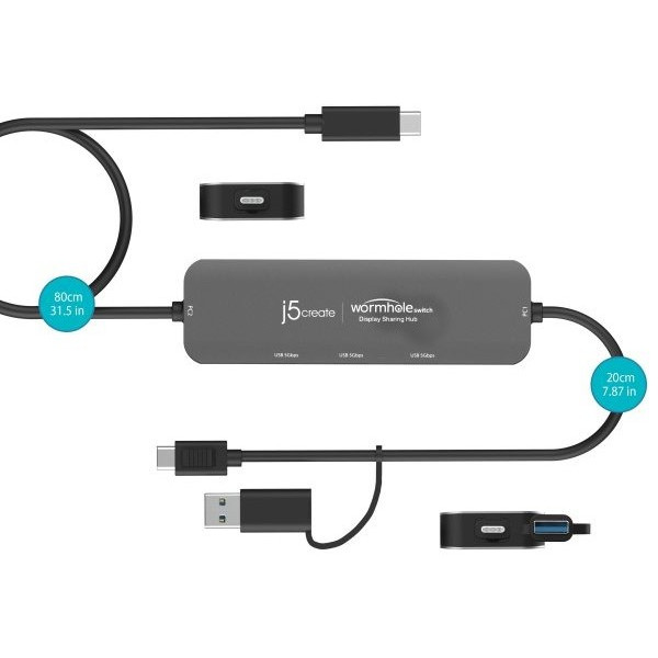 Фото - Хаб USB J5create 2-USB-A/1 USB-C (JCH462-N)