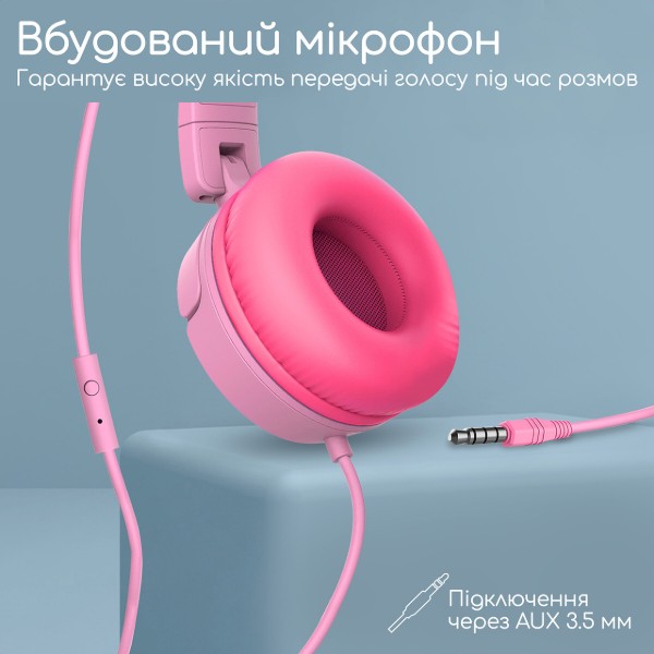Фото - Наушники полноразмерные проводные Promate Jewel.Bubblegum