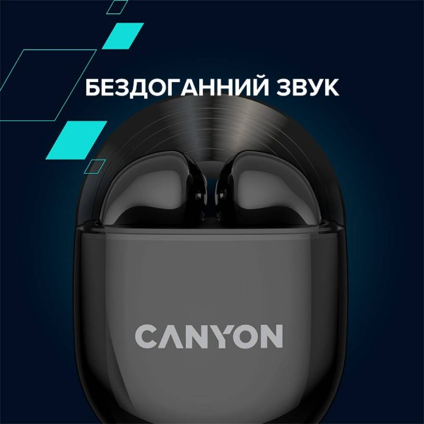 Фото - Навушники вкладиші бездротові TWS Canyon TWS-6 (CNS-TWS6B) Black