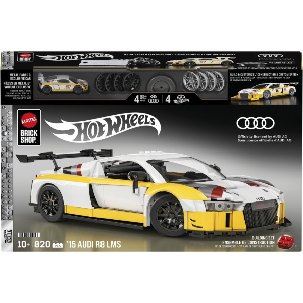 Фото - Колекційна машинка-конструктор Mattel Brick Shop Audi R8 LMS серії Elite (JFT18)