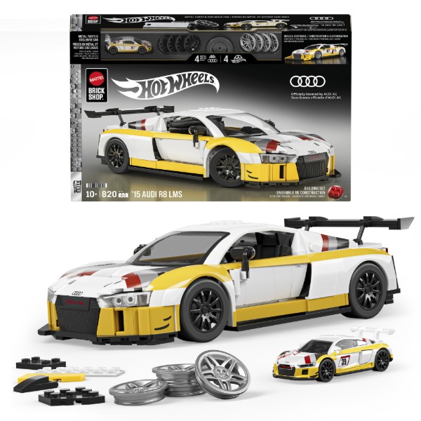 Фото - Колекційна машинка-конструктор Mattel Brick Shop Audi R8 LMS серії Elite (JFT18)