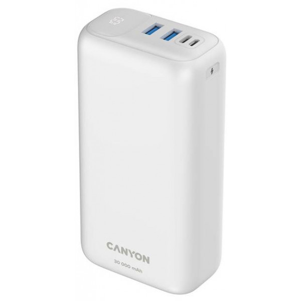 Фото - Батарея мобільна Canyon PPB-301 30000 mAh PD QC White (CNE-CPB301W)