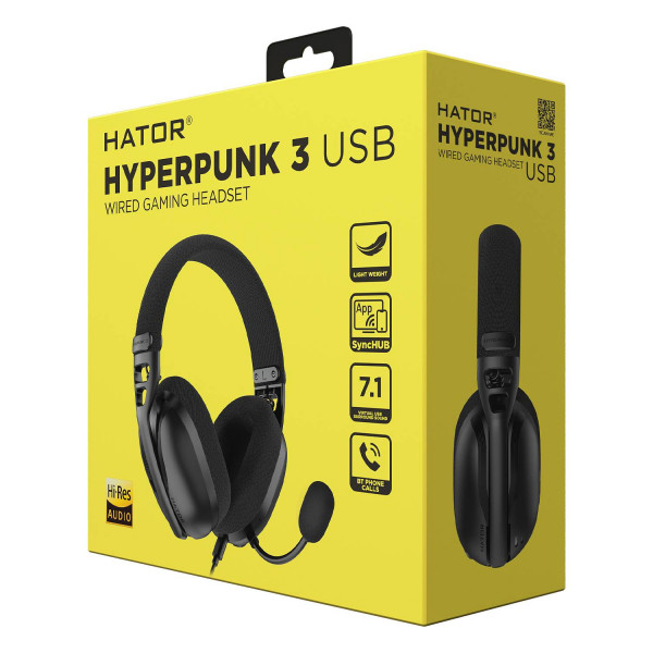 Фото - Гарнитура проводная игровая Hator Hyperpunk 3 USB Black (ESH10)