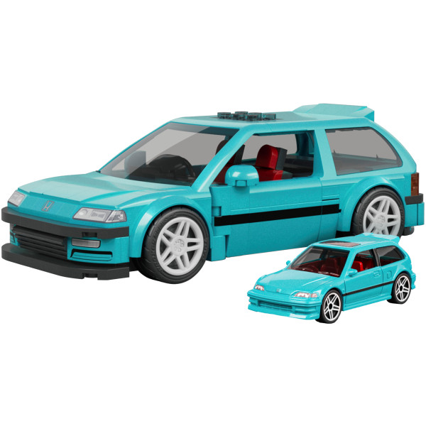 Фото - Коллекционная машинка-конструктор Mattel Brick Shop Honda Custom 90 Civic EF серии Speed (JHF62)