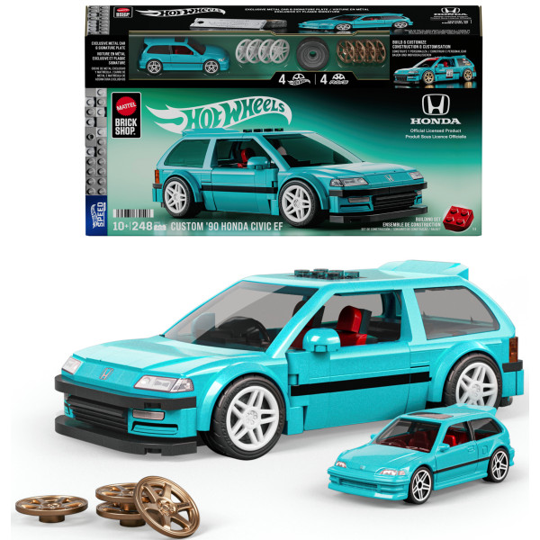 Фото - Коллекционная машинка-конструктор Mattel Brick Shop Honda Custom 90 Civic EF серии Speed (JHF62)
