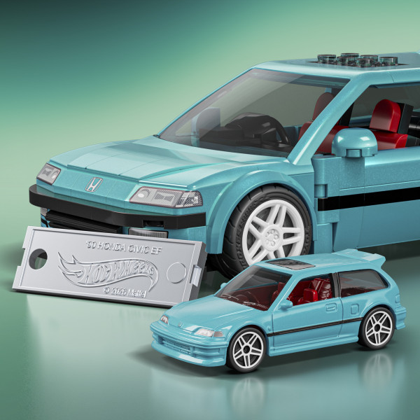 Фото - Коллекционная машинка-конструктор Mattel Brick Shop Honda Custom 90 Civic EF серии Speed (JHF62)