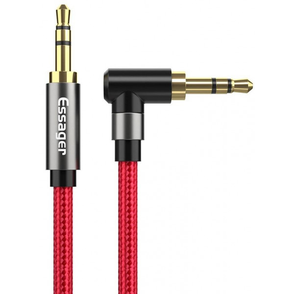 Фото - Кабель 3.5 мм - 3.5 мм Essager Audio Cable For Speaker Wire Headphone Car 3.5 mm Jack Hifi Aux Adapter 1.5M Red (EYP35-WTA09)
