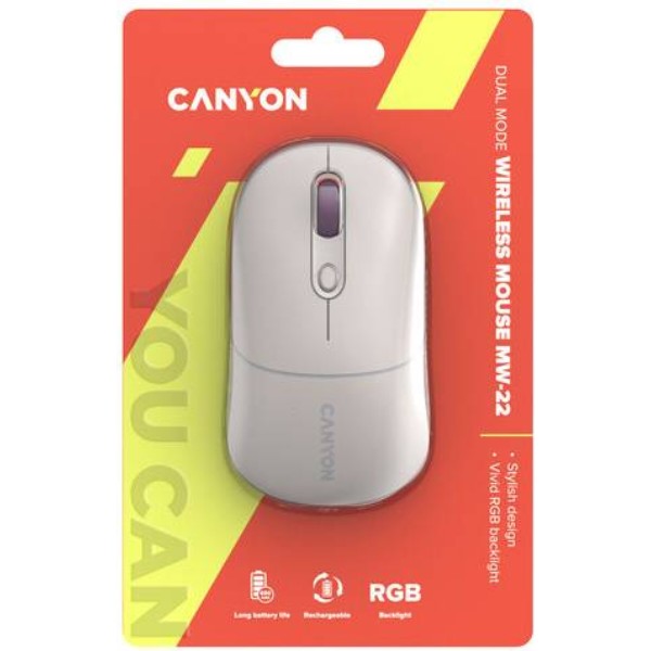 Фото - Миша бездротова Canyon MW-22 Dual Band RGB Wireless Rice (CNS-CMSW22RC)